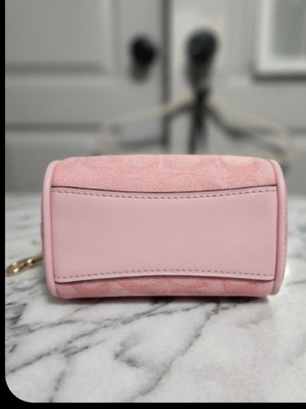 Coach Pink Mini Satchel Keychain with Gold Hardware - Picture 3 of 4